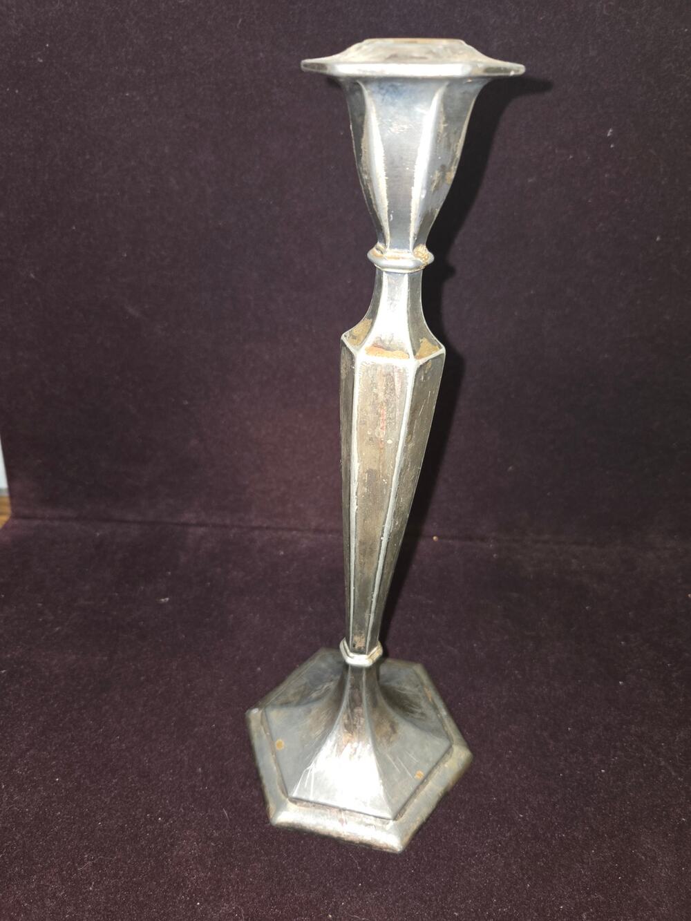 Vintage Weidlich Brothers Silver Plate Candlestick Holder Art Deco #2226 WB Mfg